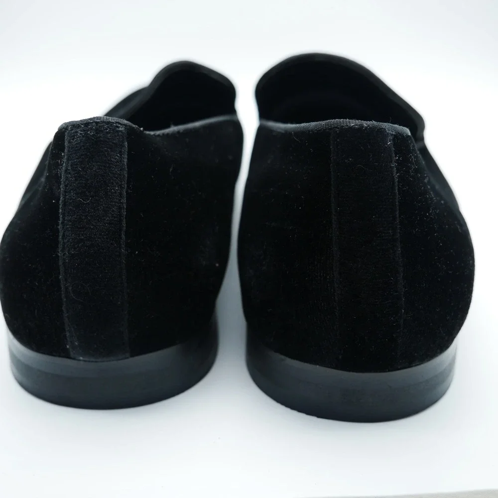 Santino Luciano Men Black Velvet Loafers Memory Foam Slip On Shoes C-351 Size 13
